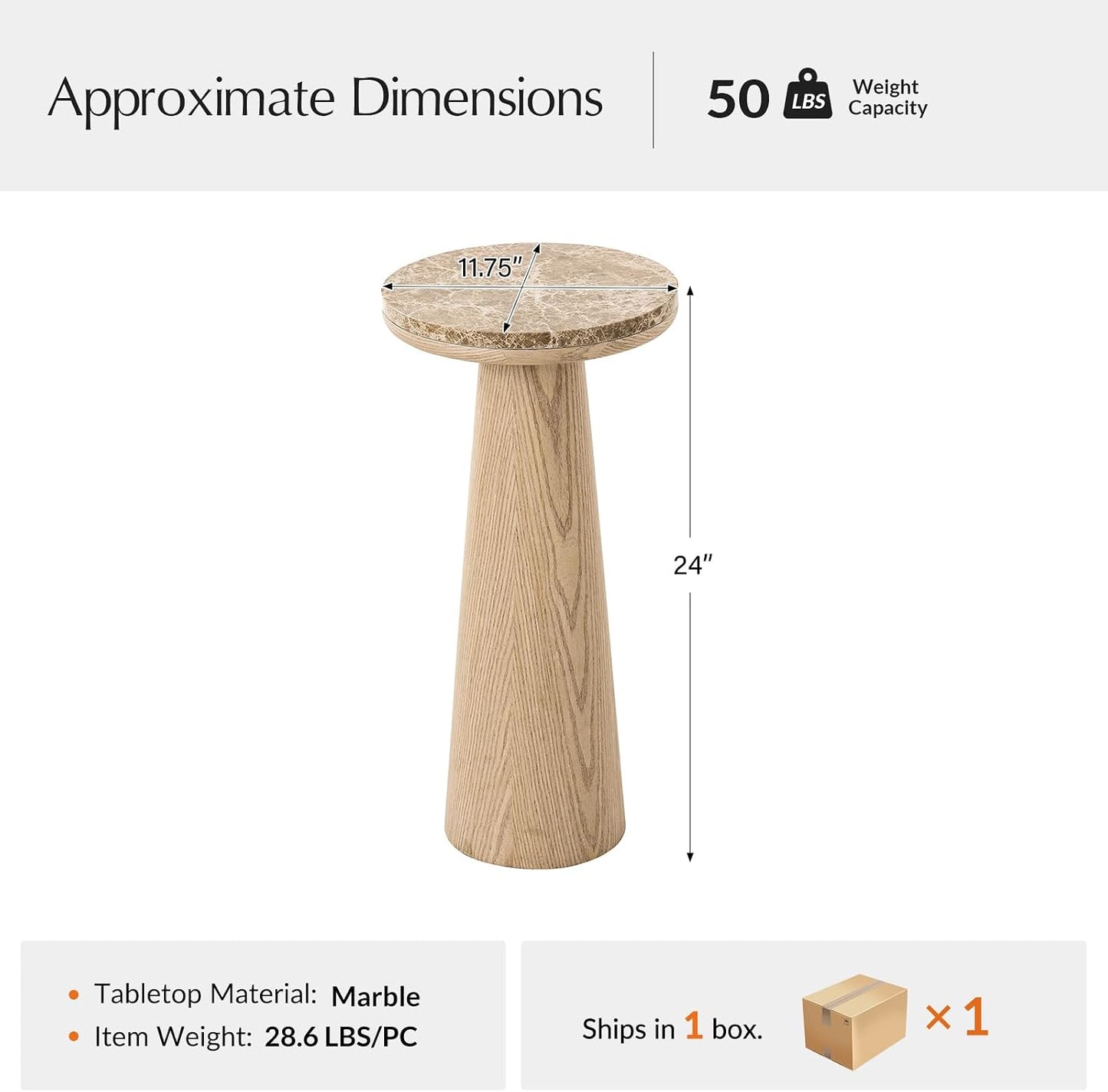 Versatile Accent Table for Bedroom, Living Room & More