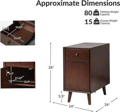 Mid-Century Modern Sideboard with Charging Station and Multifunctional Storage Design