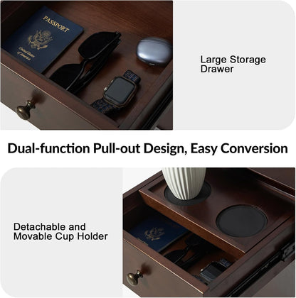 Mid-Century Modern Sideboard with Charging Station and Multifunctional Storage Design
