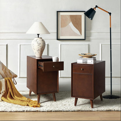 Mid-Century Modern Sideboard with Charging Station and Multifunctional Storage Design