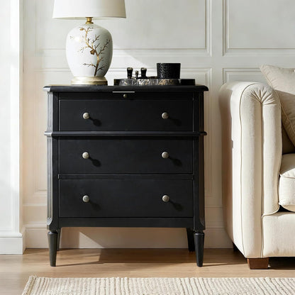 Hidden Storage Nightstand with Charging Station and Pull-Out Shelf